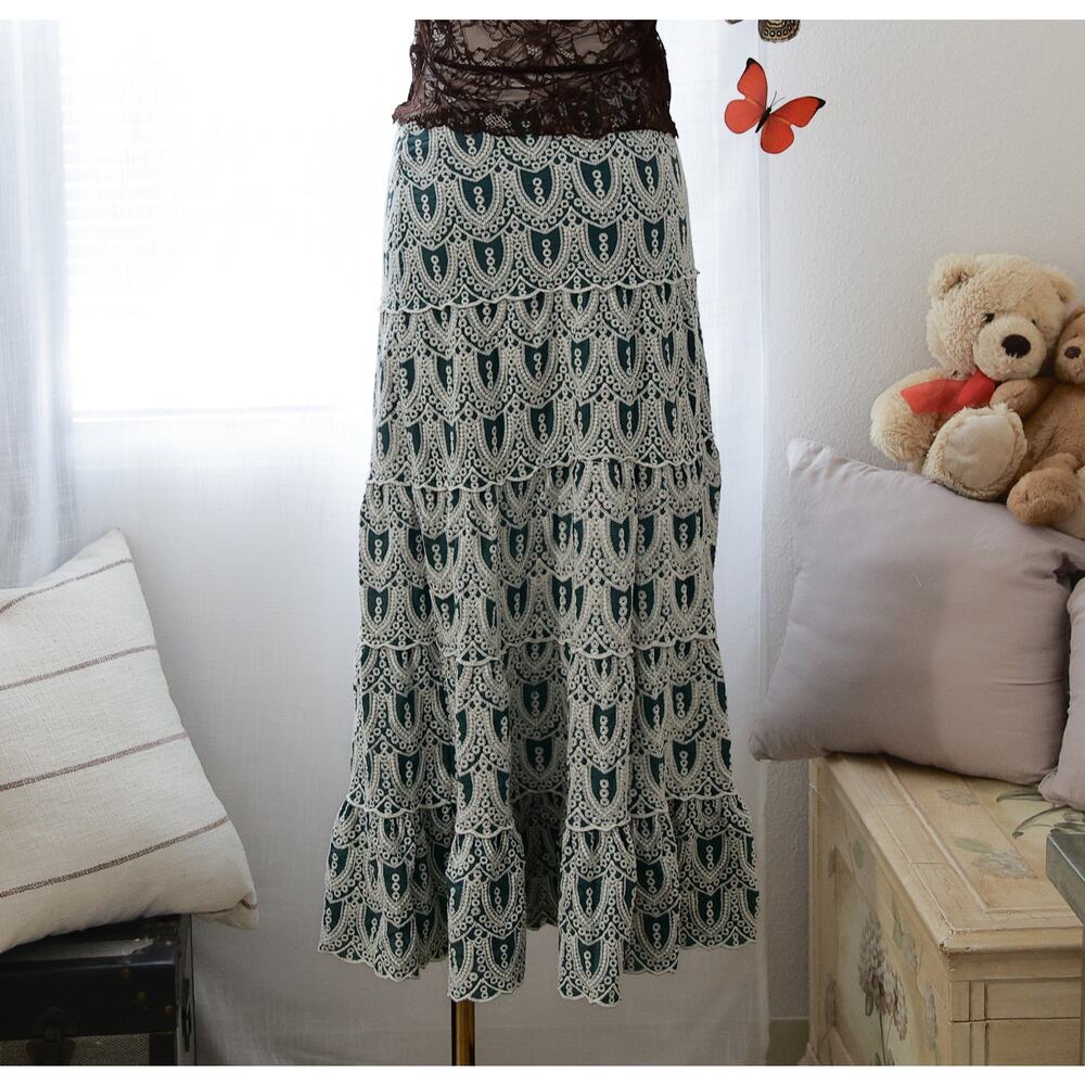 laffaire Embroidery crochet Maxi skirt size S - Picture 4 of 4